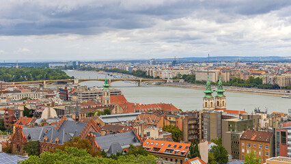 Fototapeta na wymiar Budapest Cityscape Clouds Hungary Panorama