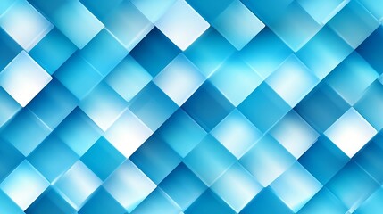 Texture of bright blue and white overlapping translucent oblique squares, smooth gradients, layered style, generative AI