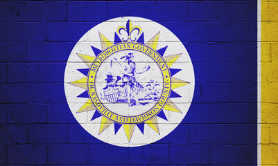 Flag of the city of Nashville painted on a wall