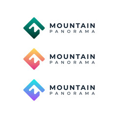 modern mountain logo design template