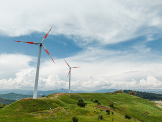 Wind turbine electric generator on the mountains