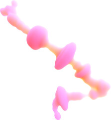 Colorful Pastel Cloud Abstract 3d Soft Gel Blobular Trail Formation on Transparent Background