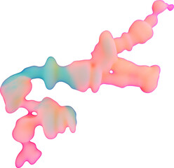 Colorful Pastel Cloud Abstract 3d Soft Gel Blobular Trail Formation on Transparent Background