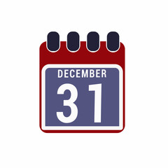 Fototapeta premium Calendar displaying day 31 (thirty-first) of the december - Day 31 of the month. illustration