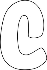 C letter alphabet for nursery and kids classroom, Back to School concept