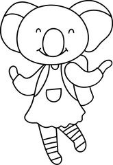 cute koala student, Back to School concept