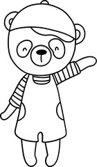 cute panda student, Back to School concept