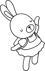 cute rabbit student, Back to School concept