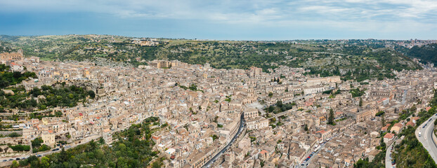 The architecture of Italian village called Modica