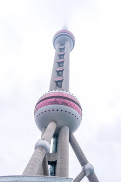 Shanghai, China - July 12, 2019: Oriental Pearl Tower in Shanghai