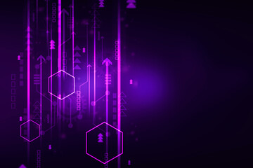 2d illustration Abstract futuristic electronic circuit technology background