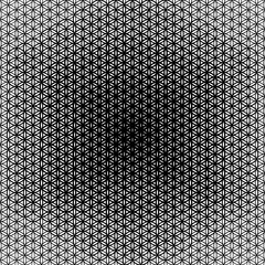 Vector modern sacred tattoo . Geometric seamless halftone pattern. Flower Of Life and abstract shapes made in Black and White.