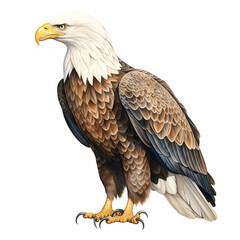 illustration of a bald eagle isolated on white