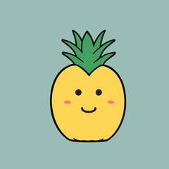 pineapple vector in minimal style