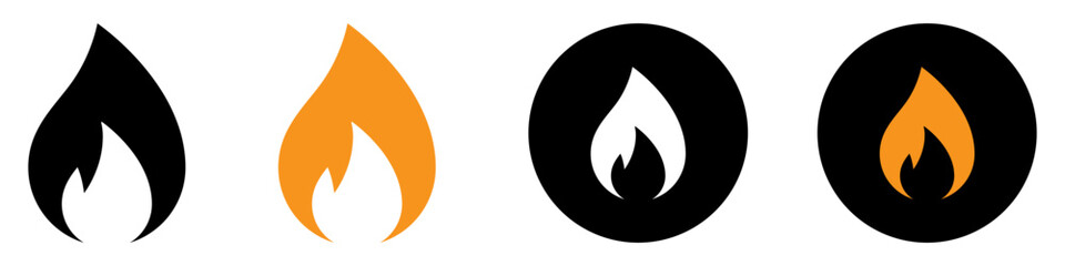 Fire icons black and orange colours