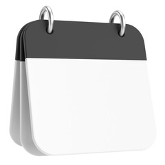 Empty calendar. 3D calendar. 3D illustration.