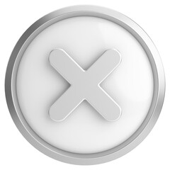 Fototapeta premium 3D close button. Cross sign. 3D illustration.