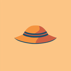 straw hat vector in minimal style