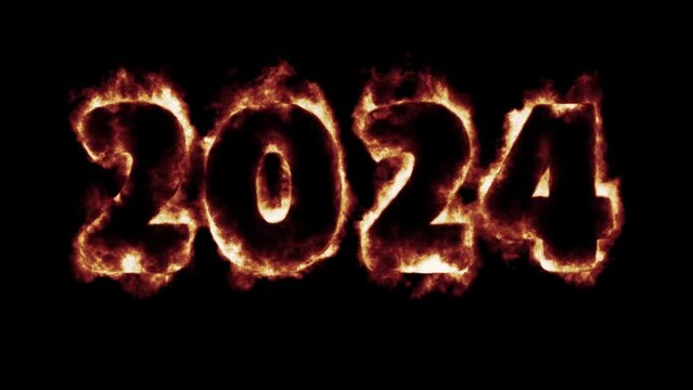 fiery font burning text fire on letters and numbers -  red blue green flames - 2024
