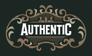 Victorian Vintage Badges Decorative Ornament Beautiful Classic Design Element