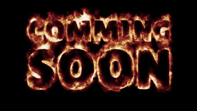 fiery font burning text fire on letters and numbers -  red blue green flames - comming soon