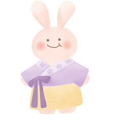 rabbit girly hanbok Korea costume crayon colour 