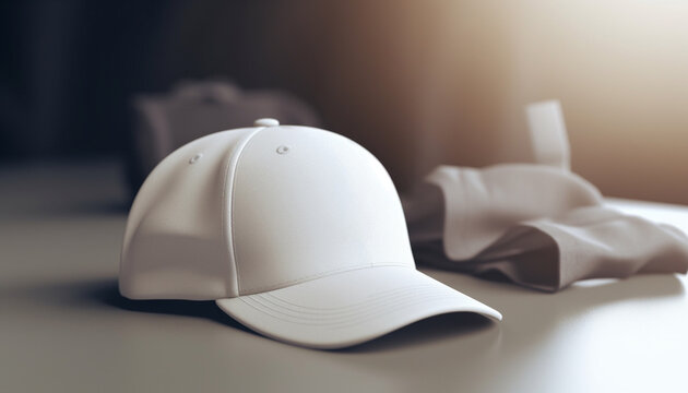 Blue baseball cap symbolizes modern sports fashion generated by AI