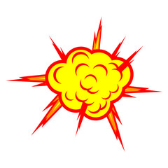 Boom, speech bubble. Banner, speech bubble, poster and sticker concept, memphis geometric style	