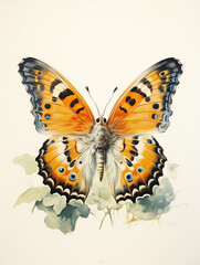 Beautiful butterfly in flight pattern wings