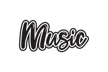 music text effect and typography. Hand drawn lettering phrase. Vector illustration.