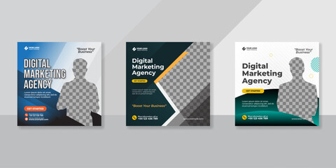 Digital business marketing social media post template.