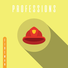 Isolated colored firefighter hat uniform icon Vector