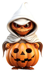 PNG Transparent 3d illustration for Halloween, isolated on white, Generative Ai