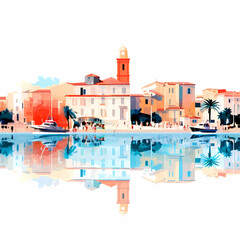 Fototapeta na wymiar Beautiful view of the small town of Saint-Tropez, France