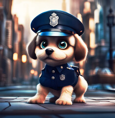 Police pup illustration - 618553128