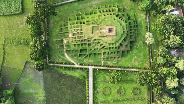 Buddhist Vihara. Ruins of ancient Buddhist temple, Behula laksindar basar ghar, Gokul Medh