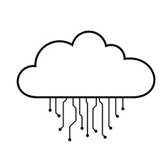 Isolated cloud network streaming service icon Vector