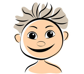 Funny boy on a white background. Vector illustration in doodle style