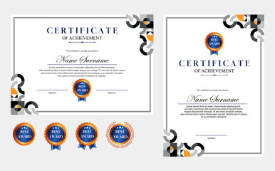modern simple certificate design a4 geometric luxury certificate	
