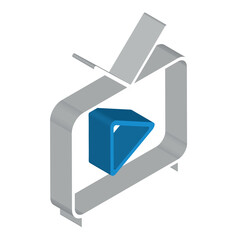 Isolated monitor with play button icon Vector