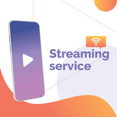 Colored streaming services concept template Vector
