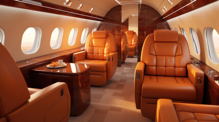 Fototapeta premium Interior luxury private jet