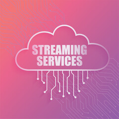 Colored streaming services concept template Vector