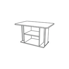 icon Furniture of Table simple line art vector, minimalist illustration design