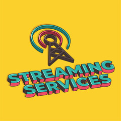 Colored streaming services concept template Vector