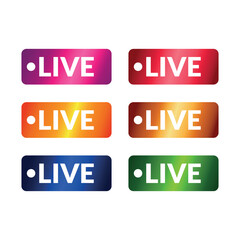 Vector set of live streaming icons