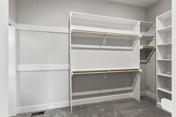 Fototapeta na wymiar interior white closet with wardrobe