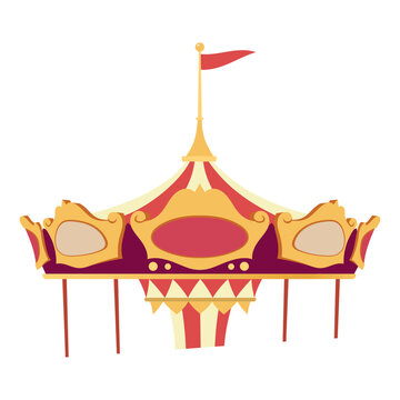 Isolated colored carnival carrousel icon Vector