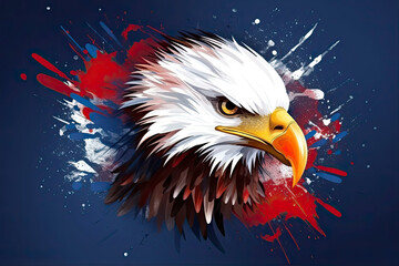 Obraz premium graphic of eagle head american icon logo design template.AI generated