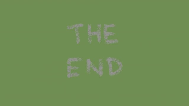 Green screen With text The end wiggle for last presentation or movie